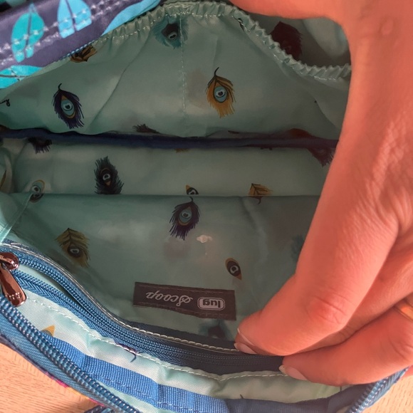 Lug Scoop Crossbody Bag Peacock Print | Travel - Every Day Use - Picture 7 of 14